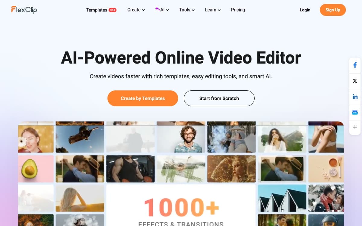 FlexClip’s home page