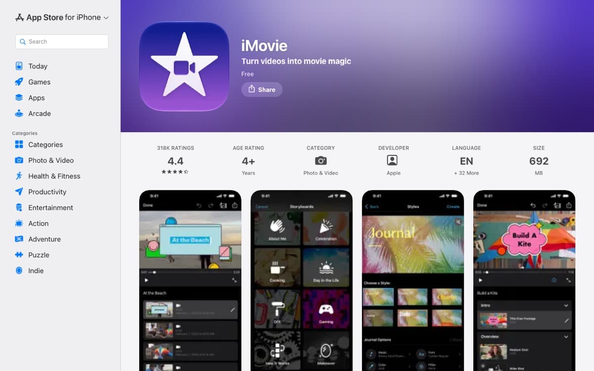 iMovie on the App Store